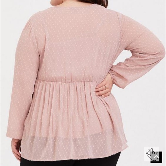 Torrid Blush Clip Dot Tie Babydoll - Picture 8 of 9